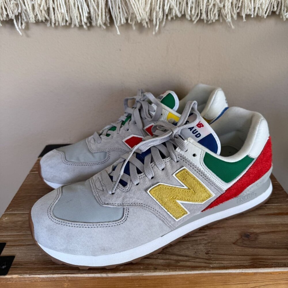 New Balance X STAUD 574 'Rain Cloud Team Red' Multi Color Sneakers Men's Size 13